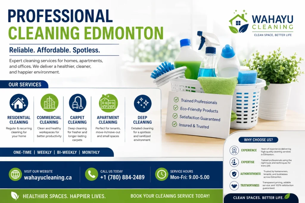 professional cleaning Edmonton from wahayucleaning.ca